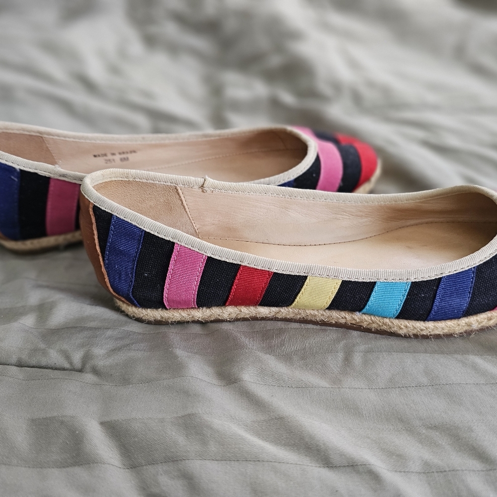Kate Spade Espadrille Colorful Striped Women's Flats - Picture 6 of 8